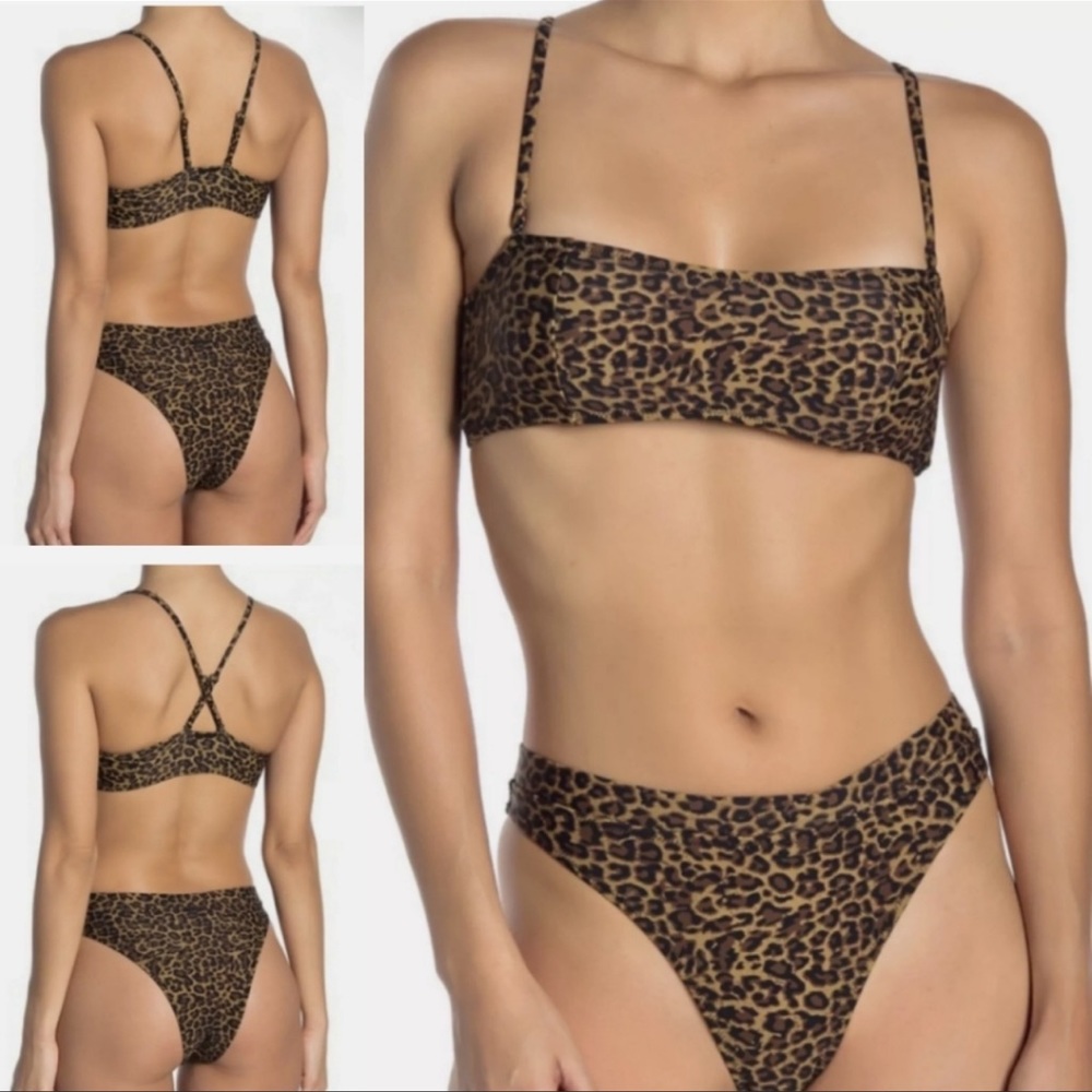 Kendall + Kylie Leopard Print Bikini Bottoms XL